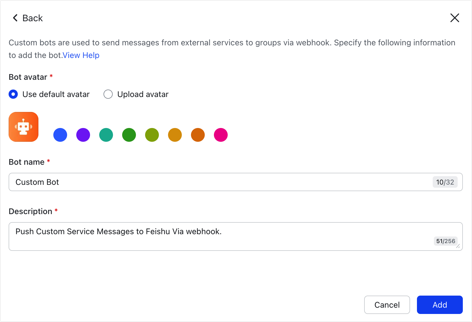 Custom bot usage guide - Developer Guides - Feishu Open Platform